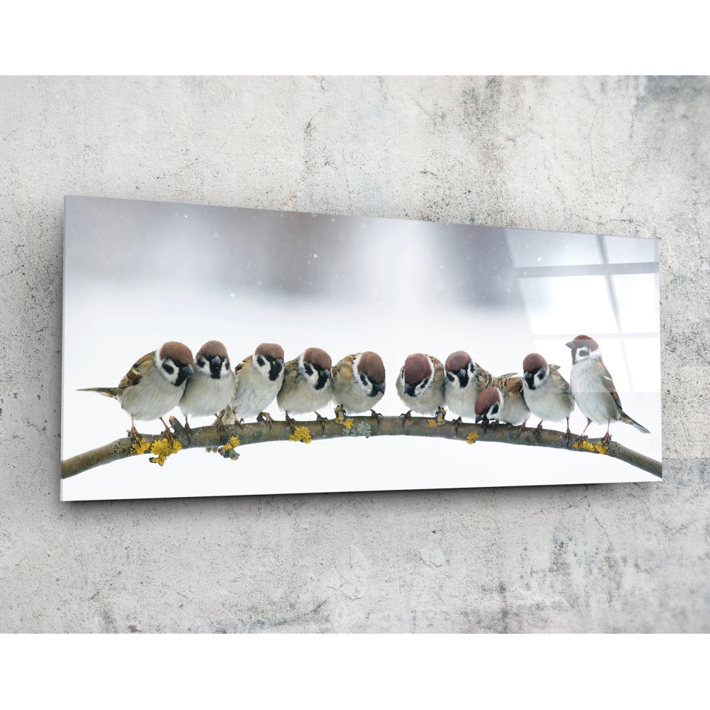 Birds Glass Wall Art (36"x14")