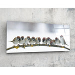 Birds Glass Wall Art (36"x14").