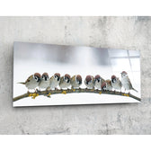 Birds Glass Wall Art (36"x14").
