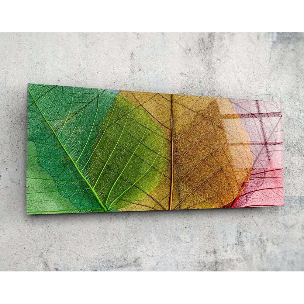 Leaves Glass Wall Art (36"x14")