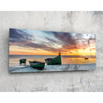 Sunset By The Sea Glass Wall Art (36"x14").