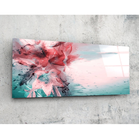Abstract Glass Wall Art (36"x14").