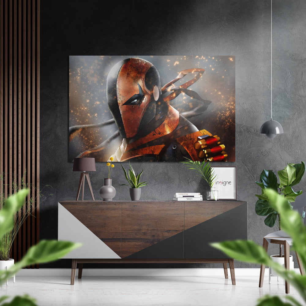 Deathstroke Brushed Aluminium Dibond Wall Art.