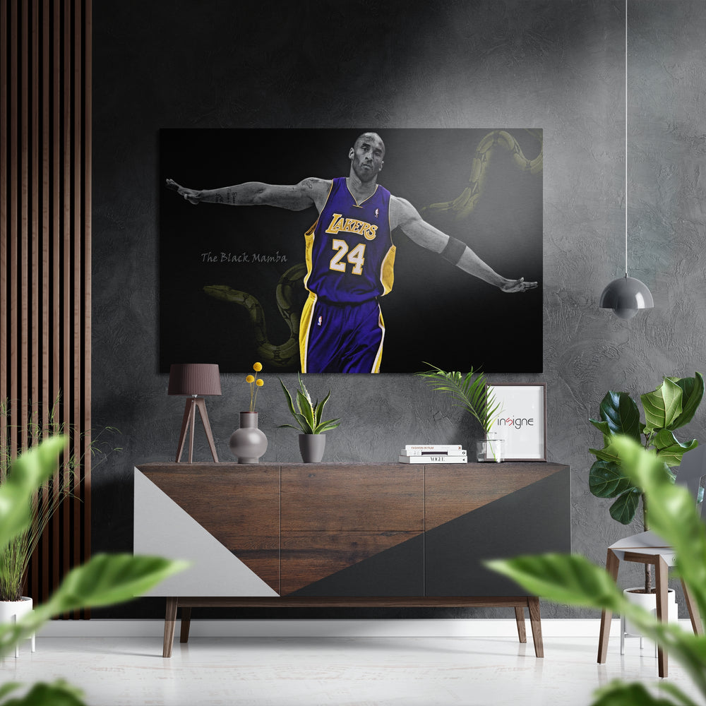 Kobe Bryant Brushed Aluminium Dibond Wall Art.