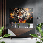 Tiger Brushed Aluminium Dibond Wall Art.