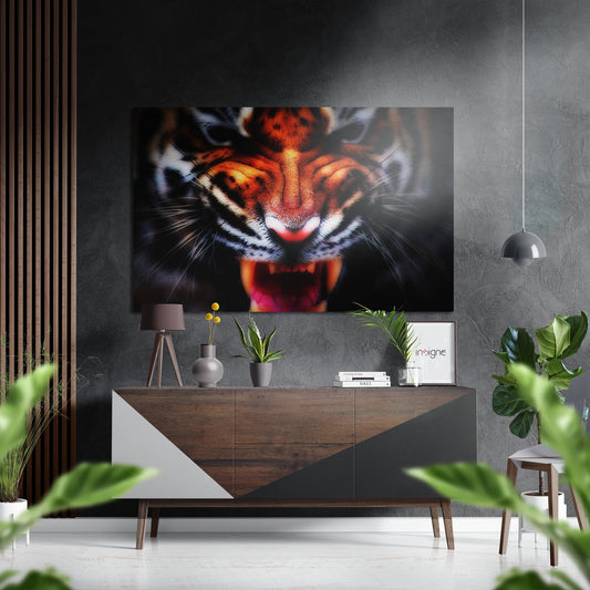 Tiger Brushed Aluminium Dibond Wall Art.