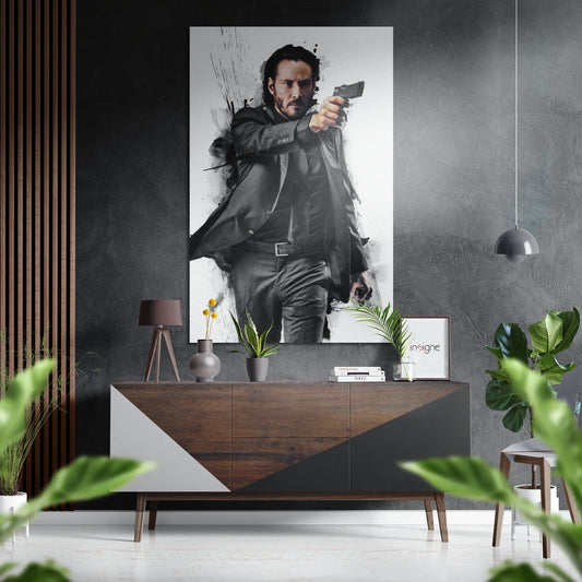 Suited Hitman Brushed Aluminium Dibond Wall Art