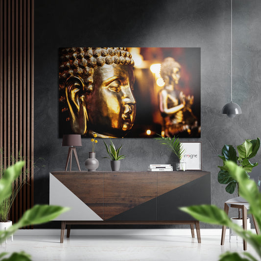 Budha Brushed Aluminium Dibond Wall Art.