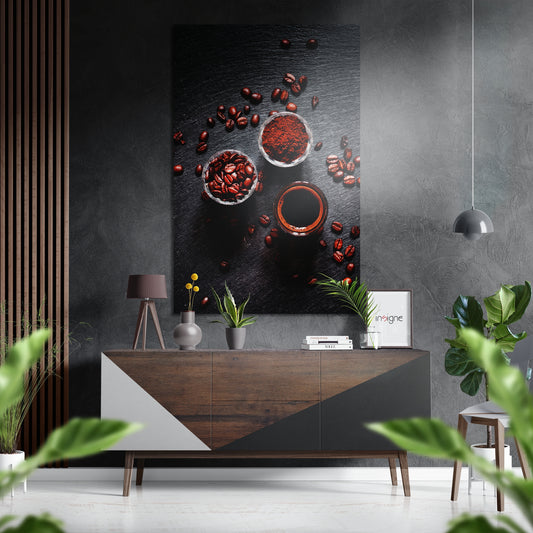 Coffee Brushed Aluminium Dibond Wall Art.