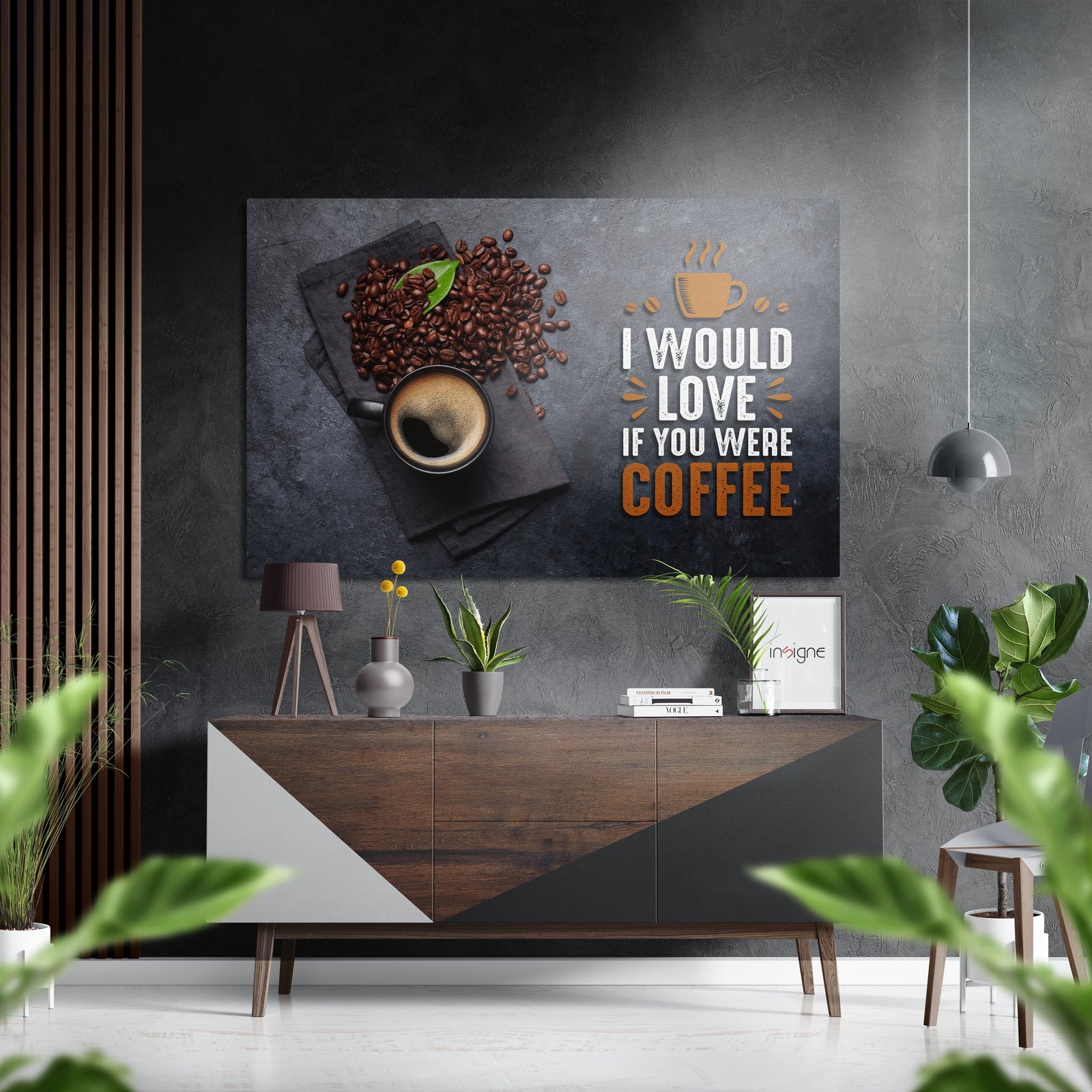 Coffee Brushed Aluminium Dibond Wall Art