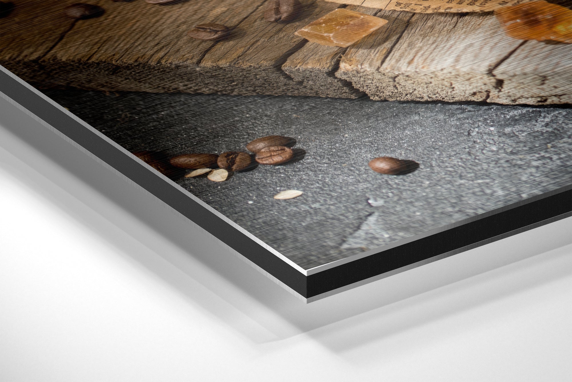 Coffee Brushed Aluminium Dibond Wall Art.