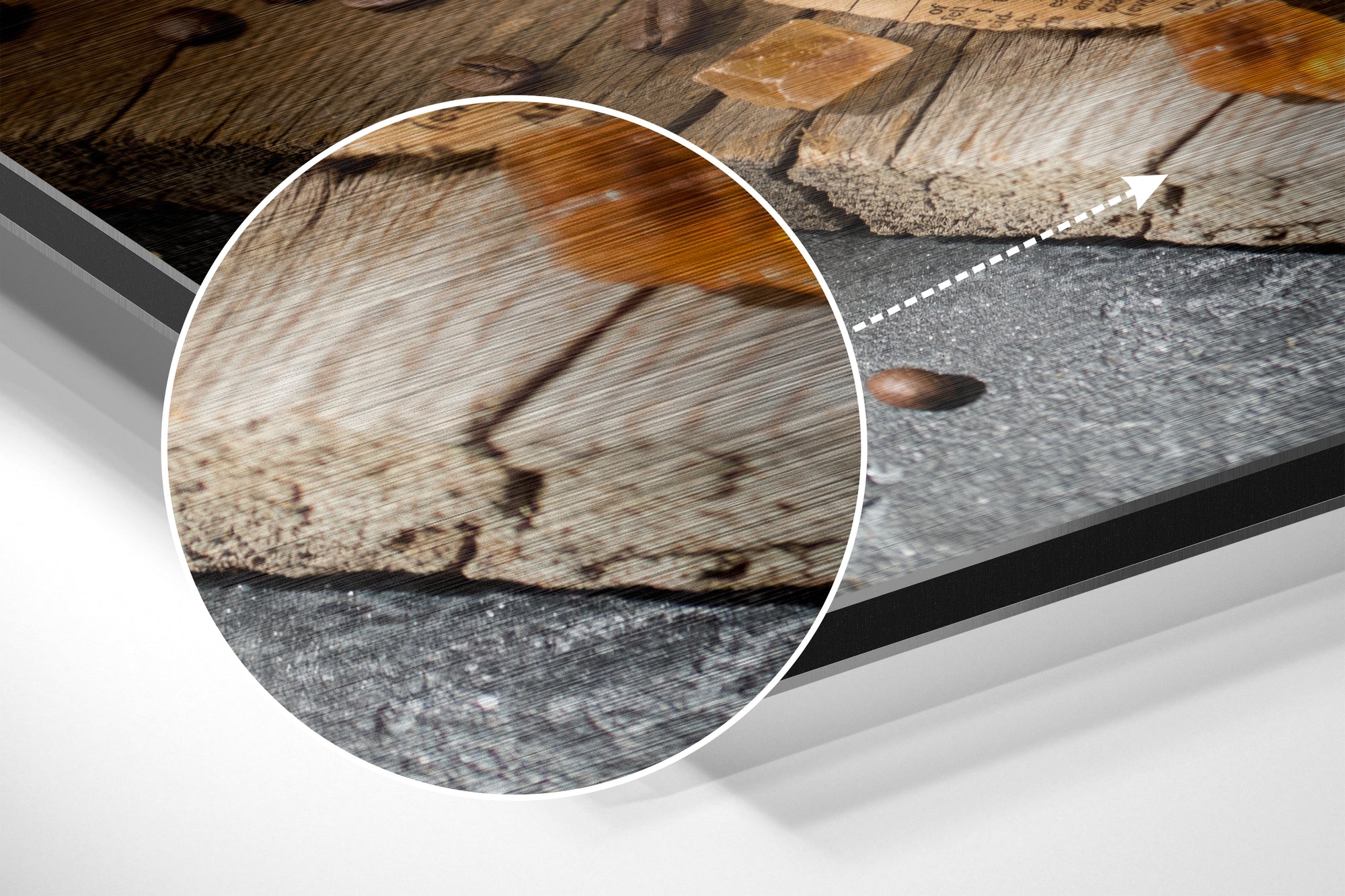 Coffee Brushed Aluminium Dibond Wall Art.