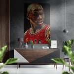 Micheal Jordan Brushed Aluminium Dibond Wall Art.