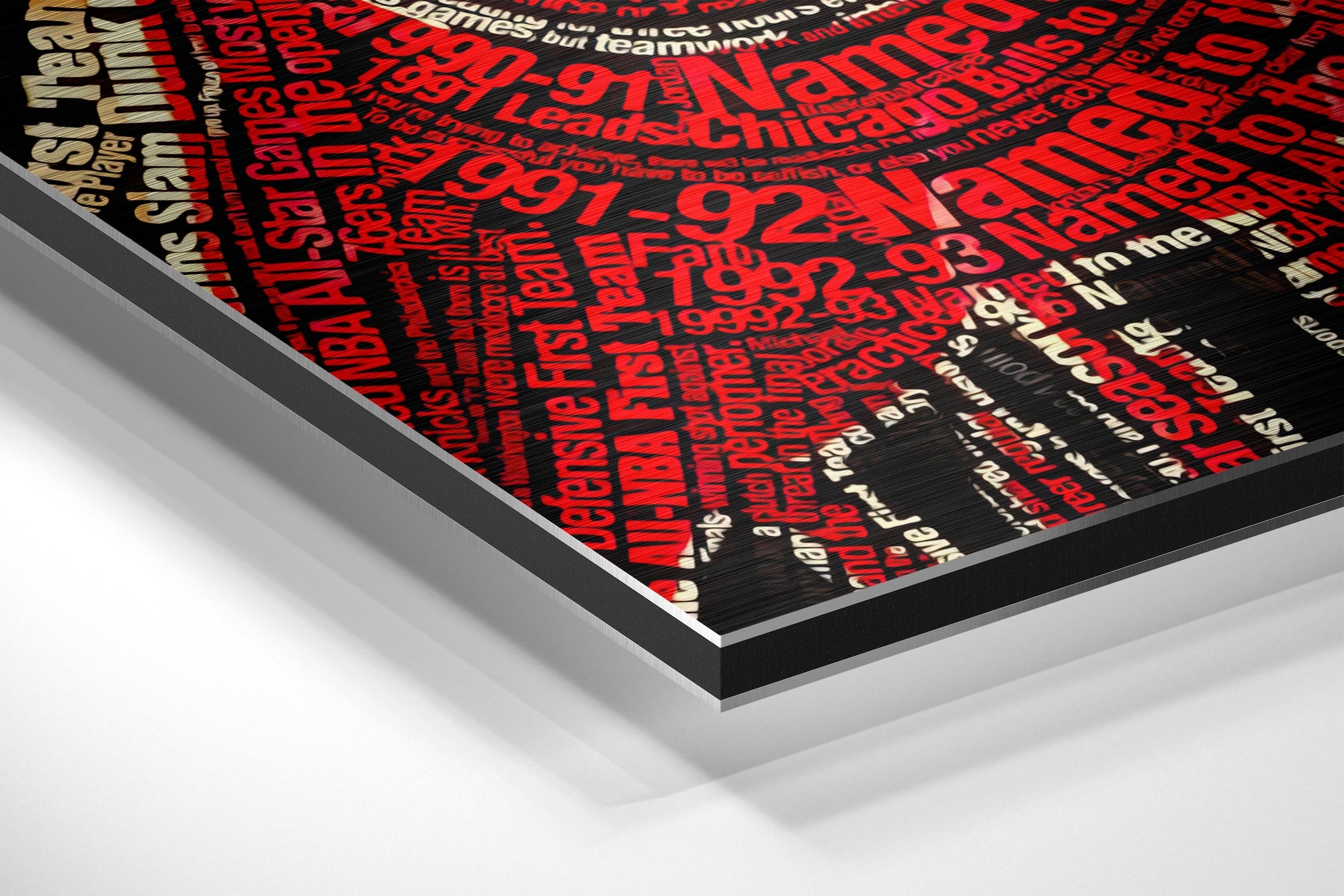 Micheal Jordan Brushed Aluminium Dibond Wall Art.