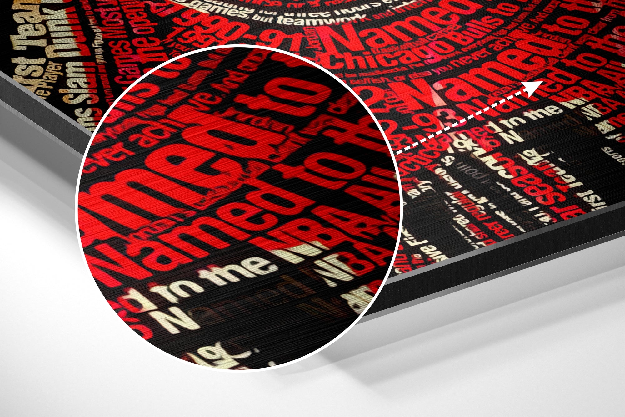 Micheal Jordan Brushed Aluminium Dibond Wall Art.