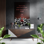 Don’t Stop Brushed Aluminium Dibond Wall Art.
