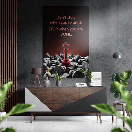Don’t Stop Brushed Aluminium Dibond Wall Art.
