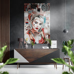 Harley Quinn Brushed Aluminium Dibond Wall Art.