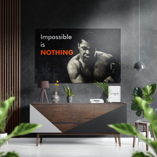 Boxing Gloves Champion Brushed Aluminium Dibond Wall Art