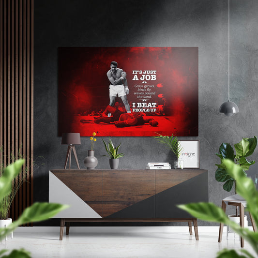 Boxing Gloves Champion Brushed Aluminium Dibond Wall Art