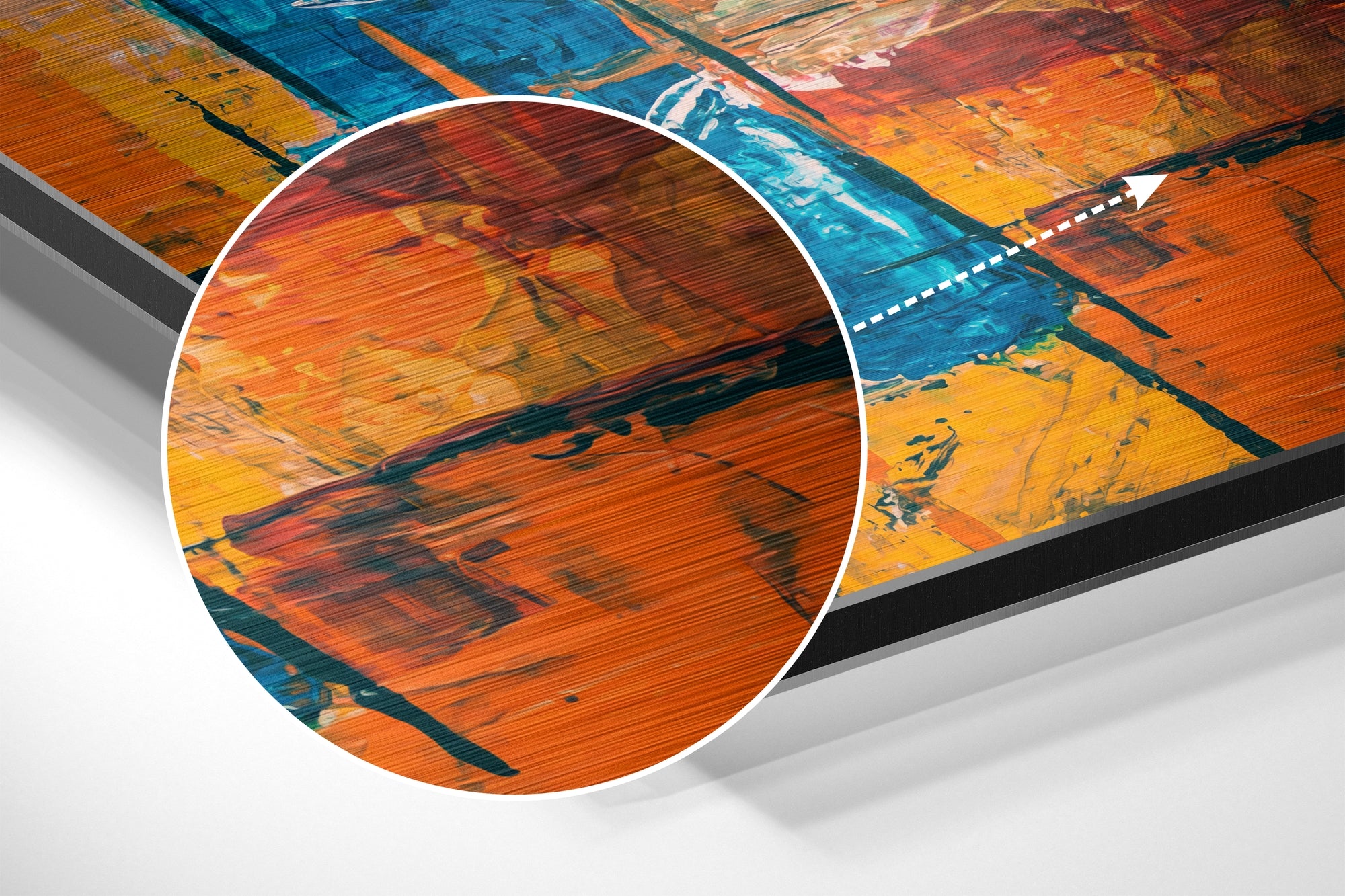 Color Blocks Brushed Aluminium Dibond Wall Art.