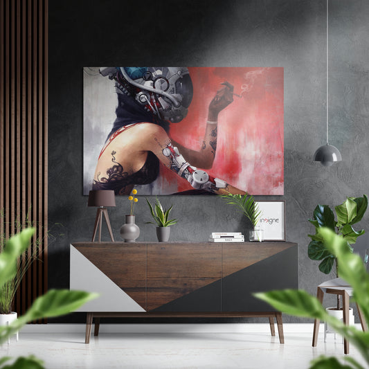 Androwoman Brushed Aluminium Dibond Wall Art.