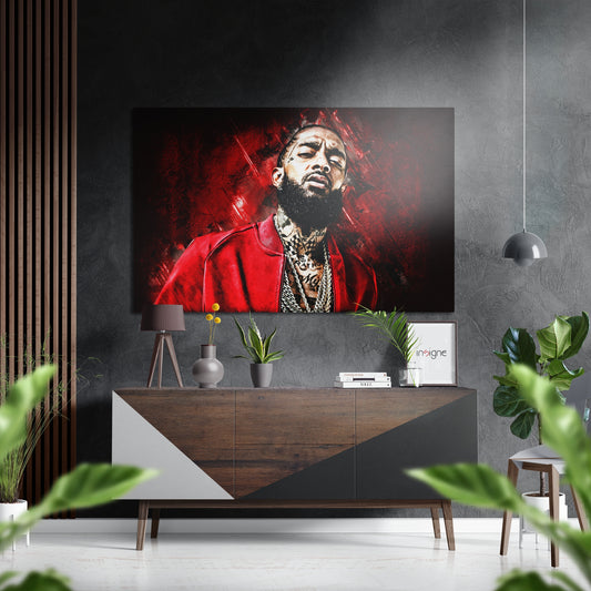 Nipsey Hussle Brushed Aluminium Dibond Wall Art.