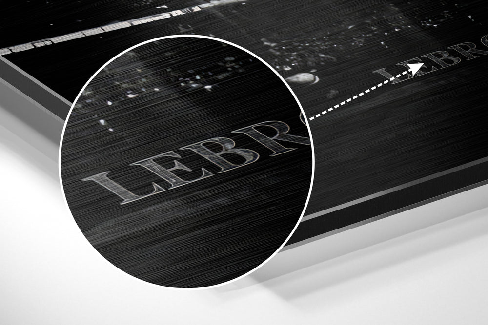 LeBron James Brushed Aluminium Dibond Wall Art.