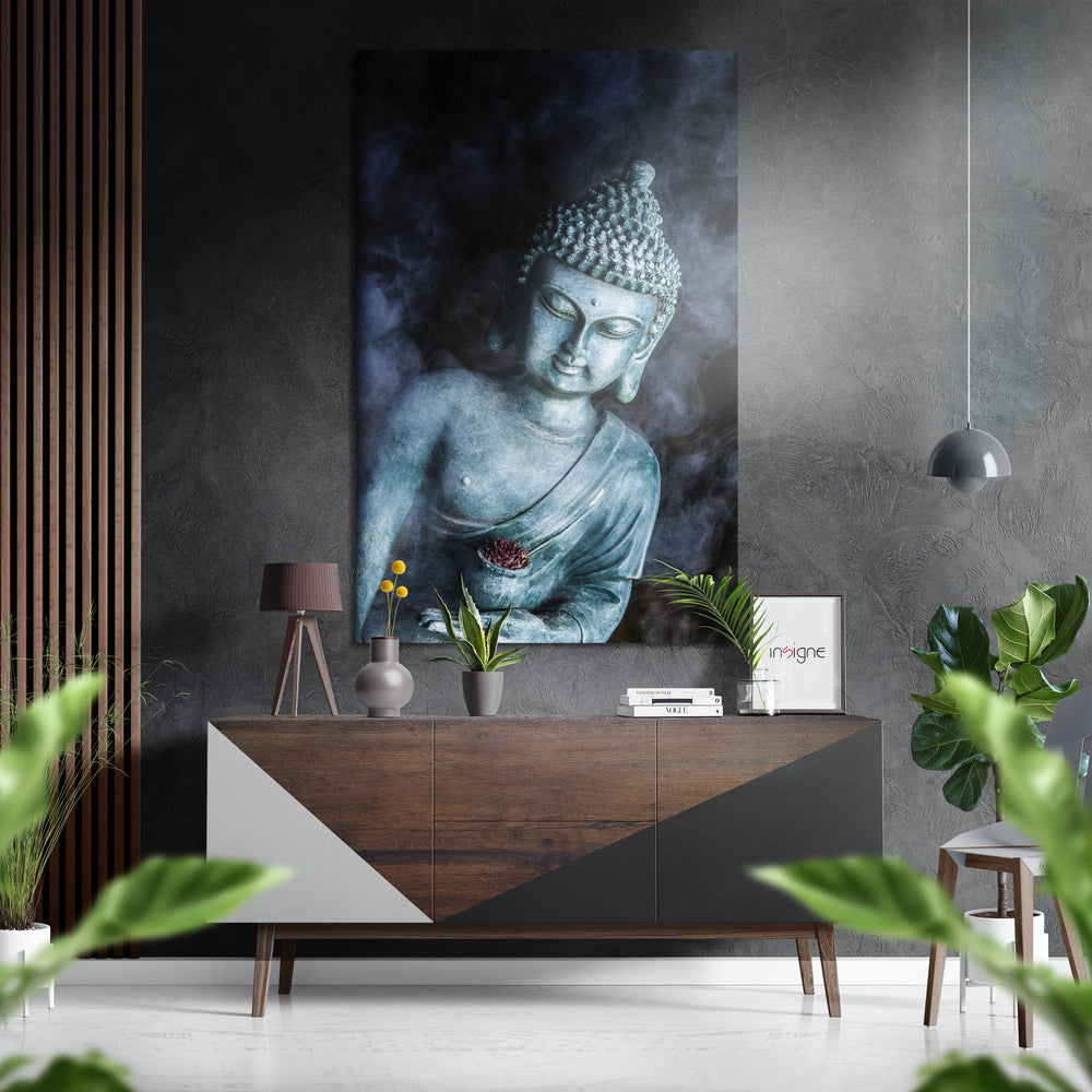 Budha Brushed Aluminium Dibond Wall Art.
