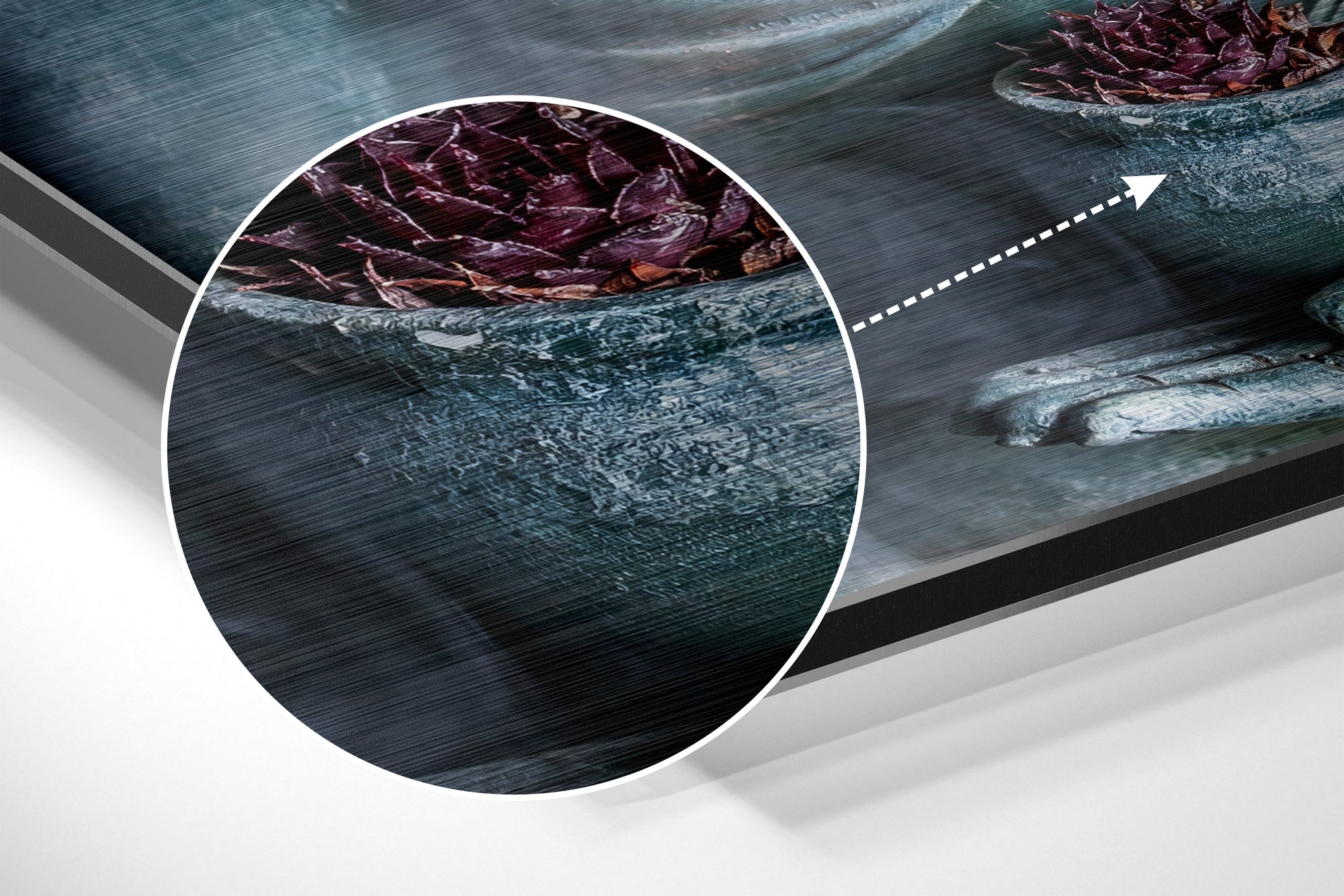 Budha Brushed Aluminium Dibond Wall Art.