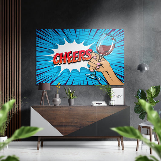 Cheers Brushed Aluminium Dibond Wall Art.