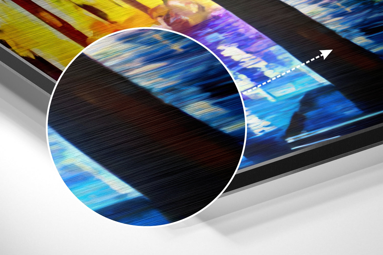 Lighted Street Brushed Aluminium Dibond Wall Art.