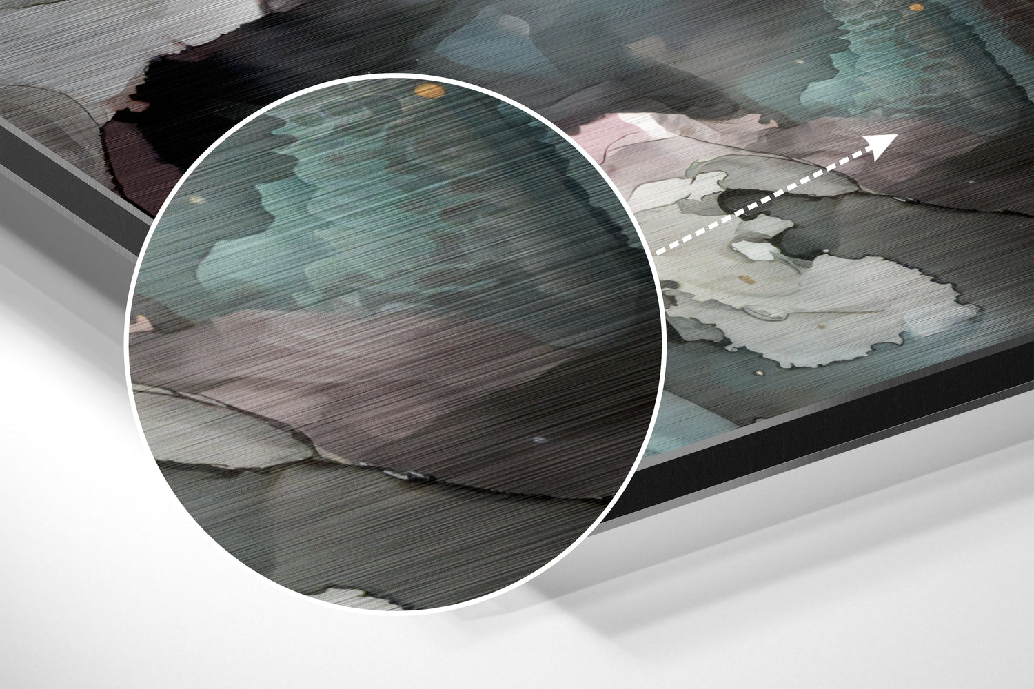 Abstract Flower Brushed Aluminium Dibond Wall Art.