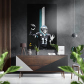 Jalen Hurts Eagles Brushed Aluminium Dibond Wall Art.