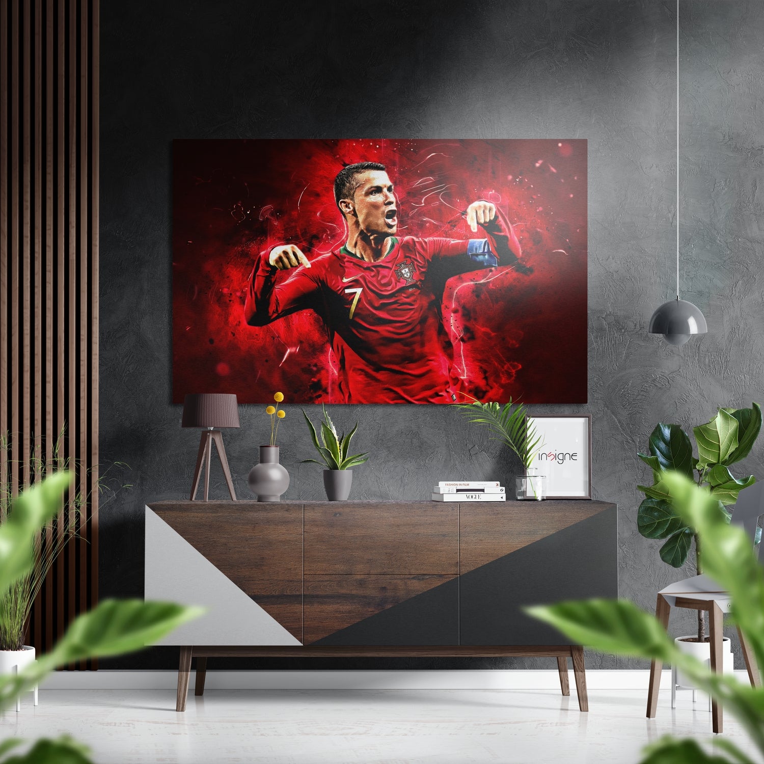 Ronaldo Brushed Aluminium Dibond Wall Art