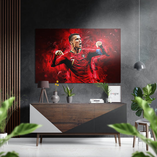 Ronaldo Brushed Aluminium Dibond Wall Art.