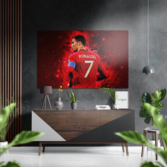 Ronaldo Brushed Aluminium Dibond Wall Art.