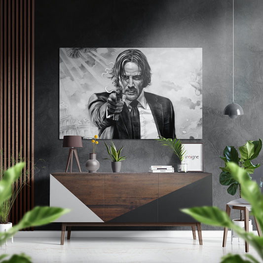 Suited Hitman Brushed Aluminium Dibond Wall Art