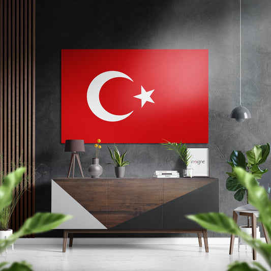 Turkish Flag Brushed Aluminium Dibond Wall Art.