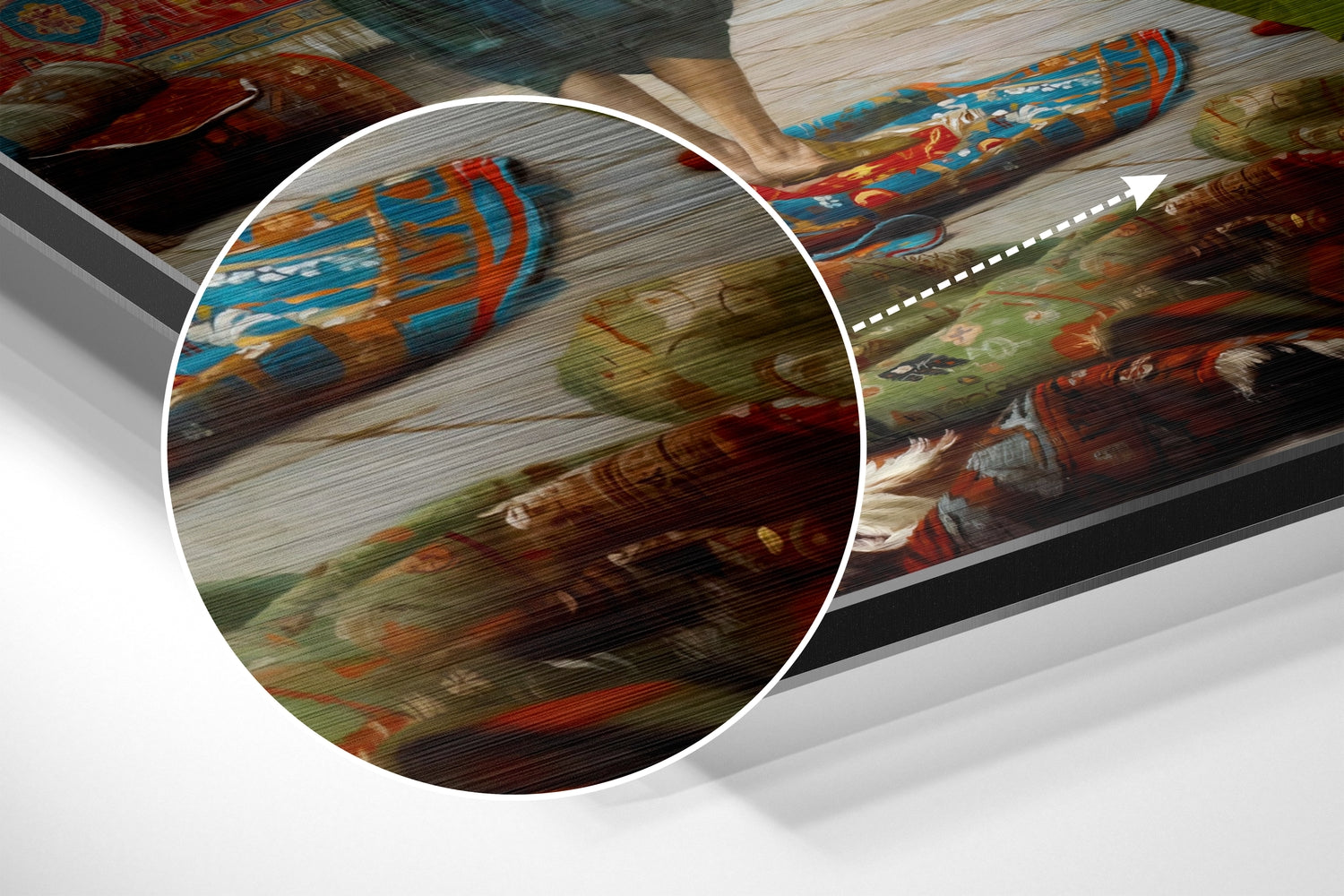 Rug Merchant Brushed Aluminium Dibond Wall Art.