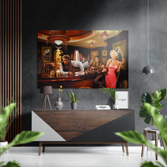 Vintage Screen Legends Quartet Brushed Aluminium Dibond Wall Art