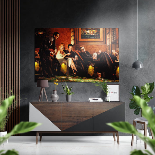 Vintage Screen Legends Quartet Brushed Aluminium Dibond Wall Art