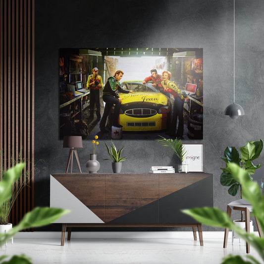 Vintage Screen Legends Quartet Brushed Aluminium Dibond Wall Art