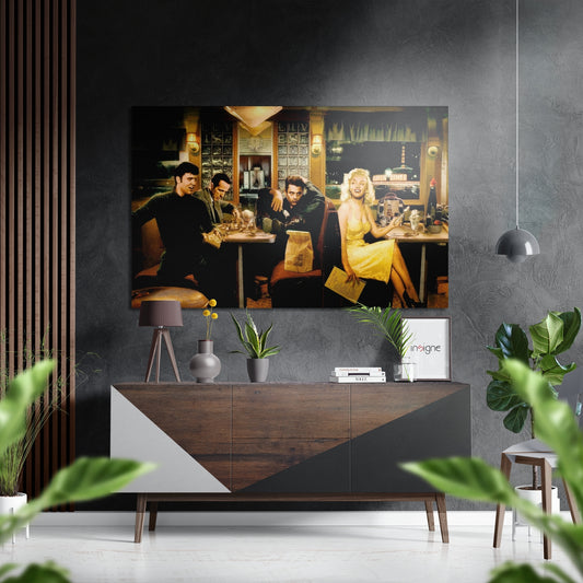 Vintage Screen Legends Quartet Brushed Aluminium Dibond Wall Art