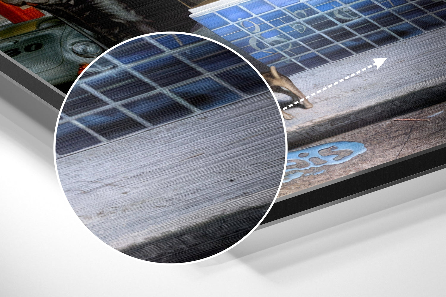 Retro Street Brushed Aluminium Dibond Wall Art.