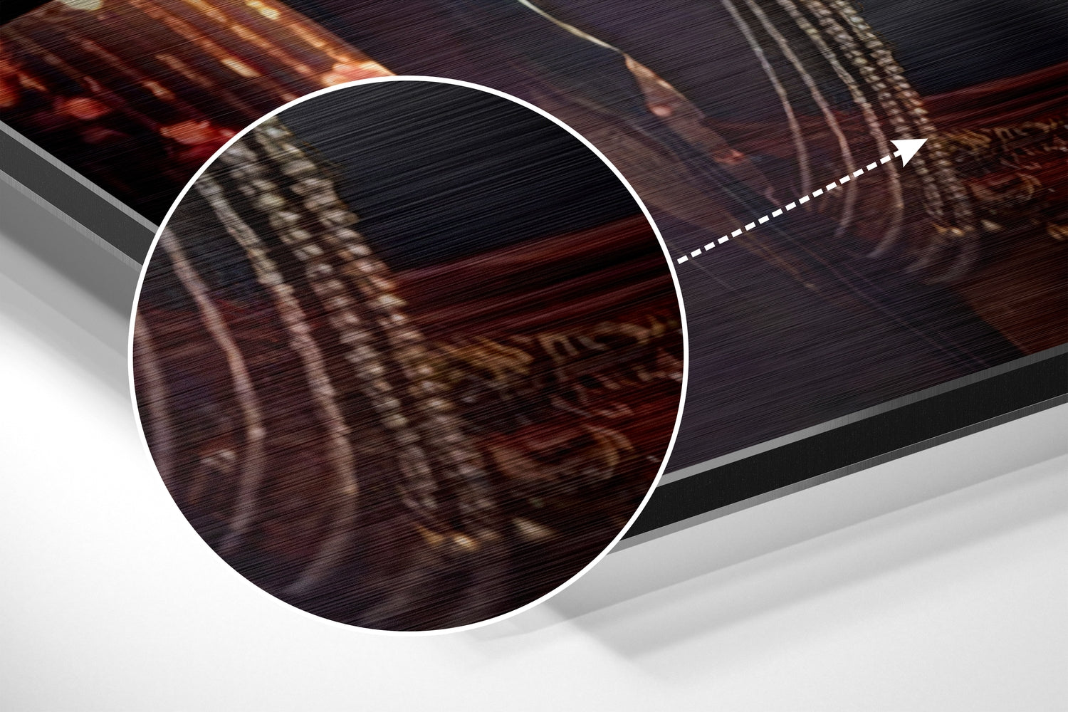 Radha Krishna Brushed Aluminium Dibond Wall Art.