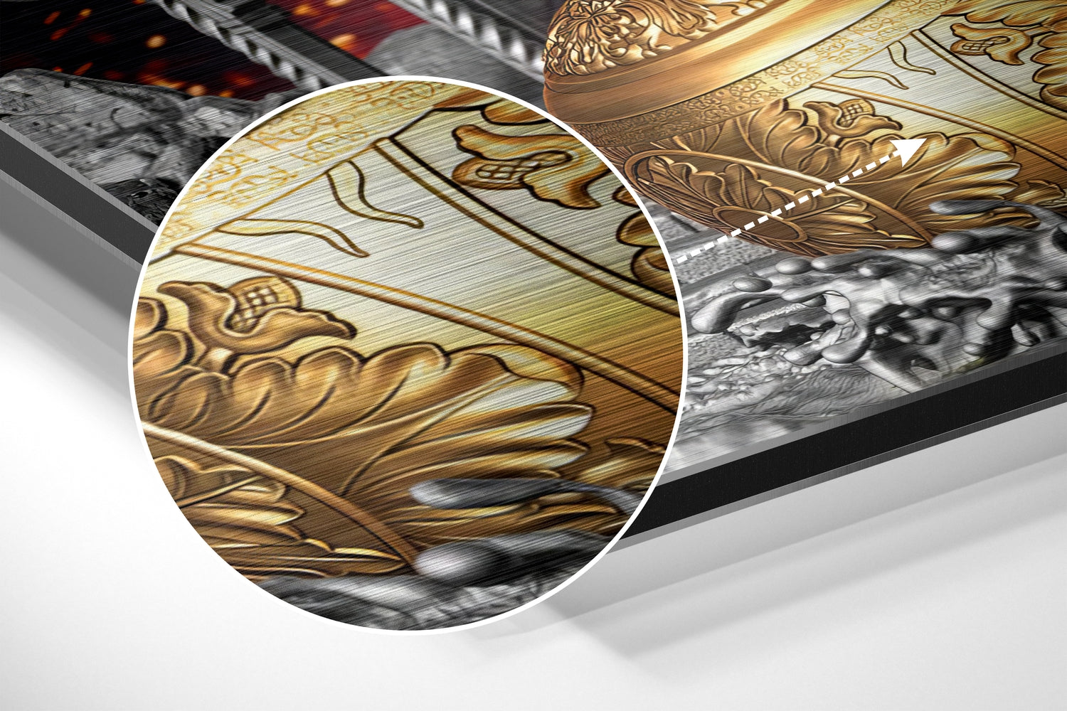 Hanuman Brushed Aluminium Dibond Wall Art.