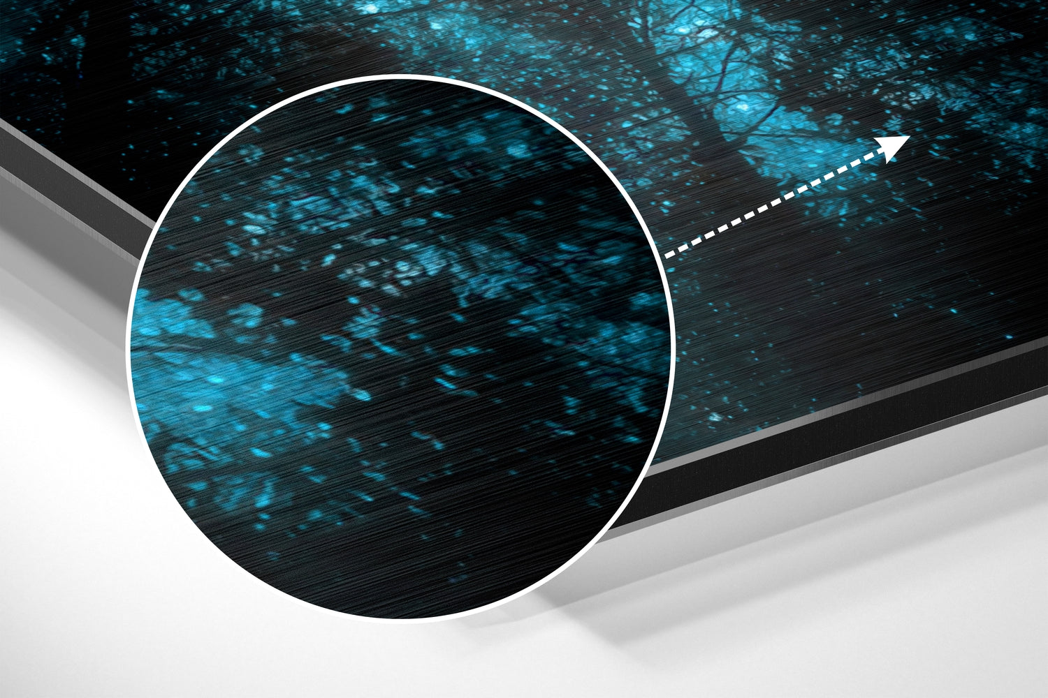 Never Stop Looking Up Brushed Aluminium Dibond Wall Art.