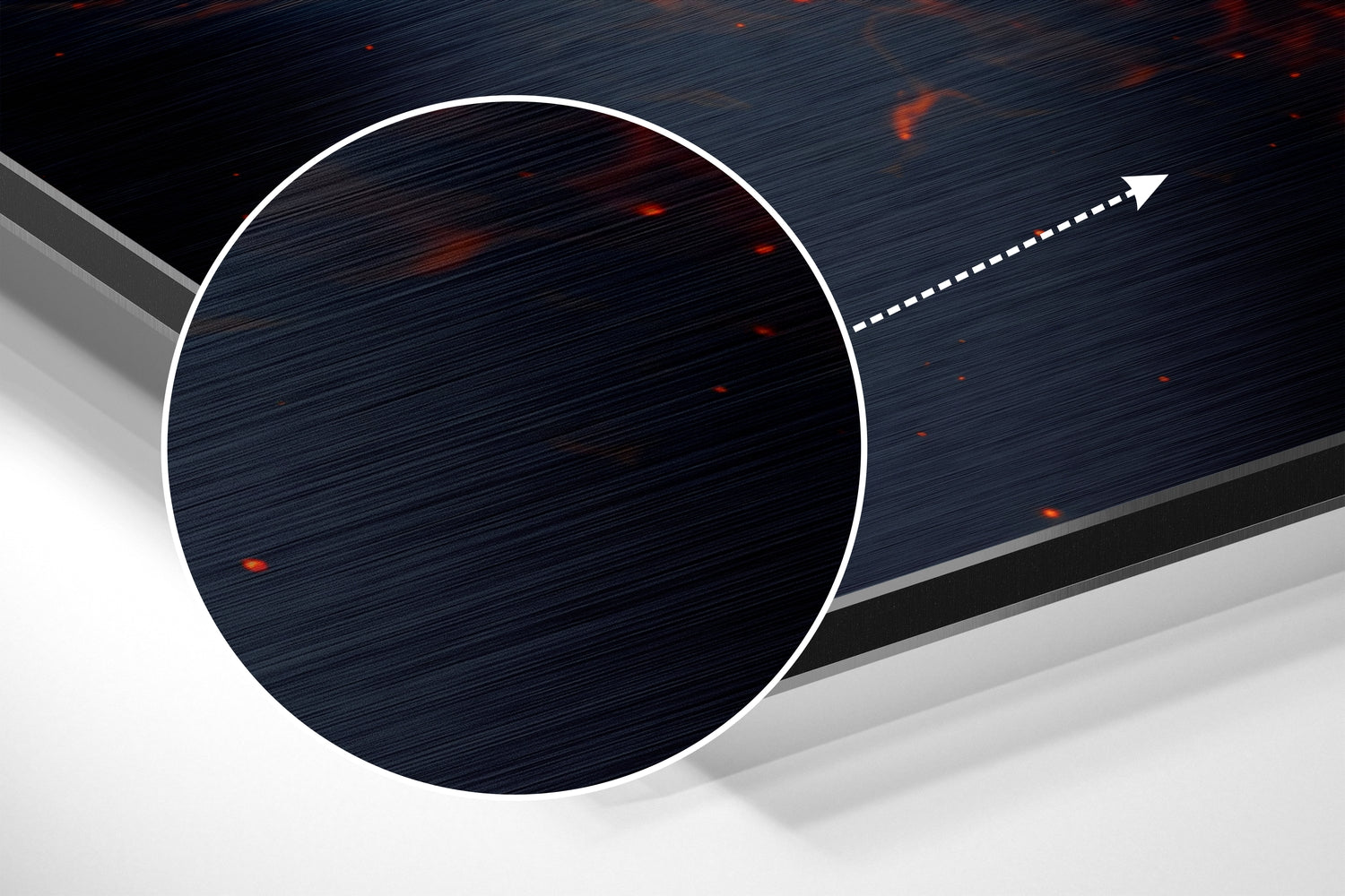 Fire Lion  Brushed Aluminium Dibond Wall Art.