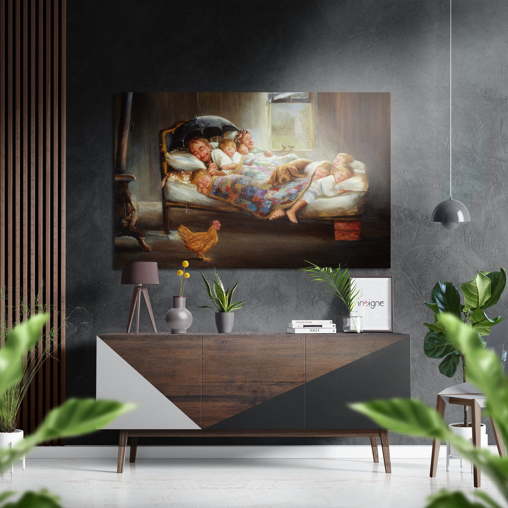 The Portrait of Happiness Brushed Aluminium Dibond Wall Art.